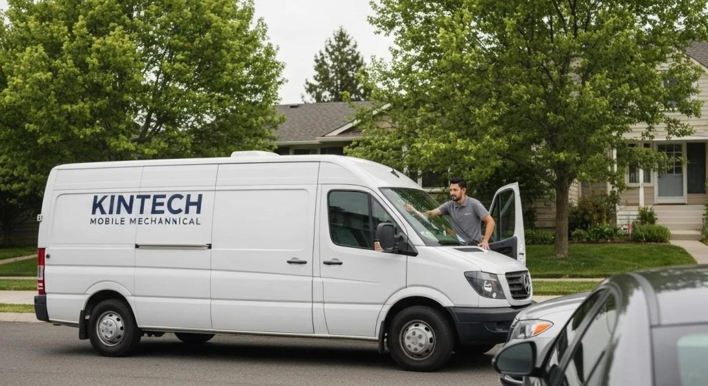 Kintech Mobile Mechanical van ready to service your car's air conditioning in Woodside