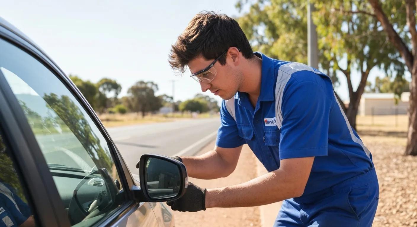 Kintech technician providing emergency brake assistance at the roadside in Lyndoch
